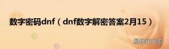 dnf数字解密答案2月15 数字密码dnf