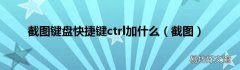 截图 截图键盘快捷键ctrl加什么