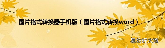 图片格式转换word 图片格式转换器手机版