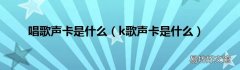 k歌声卡是什么 唱歌声卡是什么