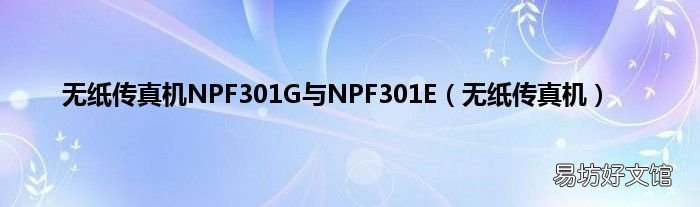 无纸传真机 无纸传真机NPF301G与NPF301E