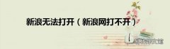 新浪网打不开 新浪无法打开