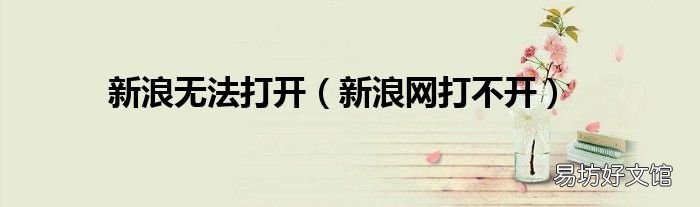 新浪网打不开 新浪无法打开