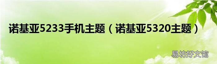 诺基亚5320主题 诺基亚5233手机主题