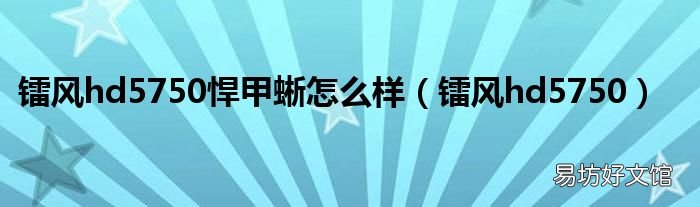 镭风hd5750 镭风hd5750悍甲蜥怎么样