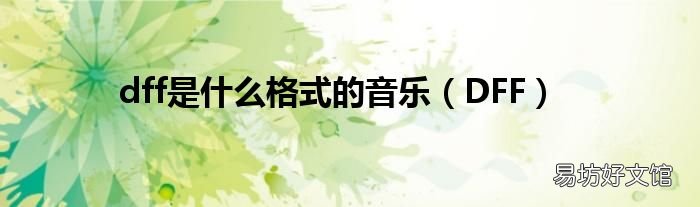 DFF dff是什么格式的音乐