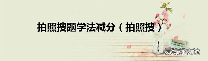 拍照搜 拍照搜题学法减分