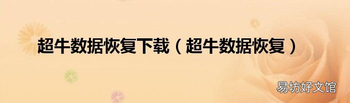超牛数据恢复 超牛数据恢复下载