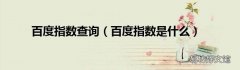 百度指数是什么 百度指数查询
