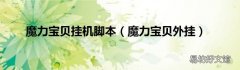 魔力宝贝外挂 魔力宝贝挂机脚本