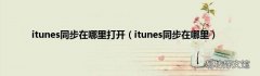 itunes同步在哪里 itunes同步在哪里打开