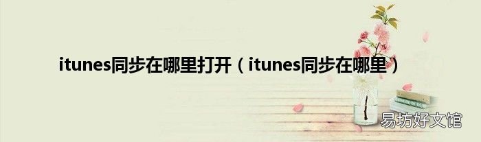 itunes同步在哪里 itunes同步在哪里打开