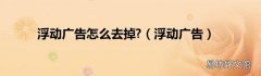 浮动广告 浮动广告怎么去掉?