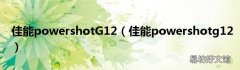 佳能powershotg12 佳能powershotG12