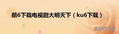 ku6下载 酷6下载电视剧大明天下