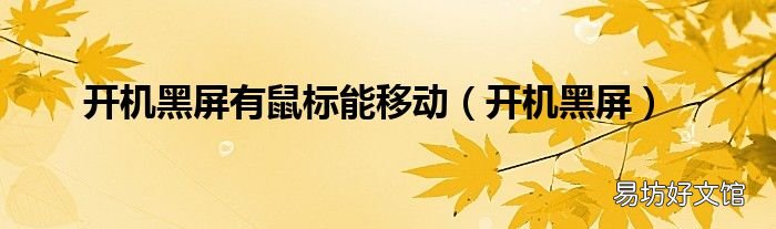 开机黑屏 开机黑屏有鼠标能移动