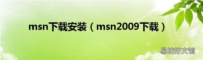 msn2009下载 msn下载安装