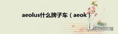 aeok aeolus什么牌子车