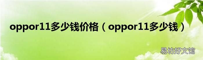 oppor11多少钱 oppor11多少钱价格
