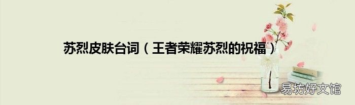王者荣耀苏烈的祝福 苏烈皮肤台词