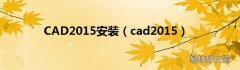 cad2015 CAD2015安装