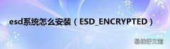 ESD_ENCRYPTED esd系统怎么安装