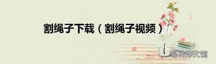 割绳子视频 割绳子下载