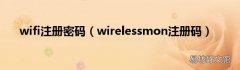 wirelessmon注册码 wifi注册密码