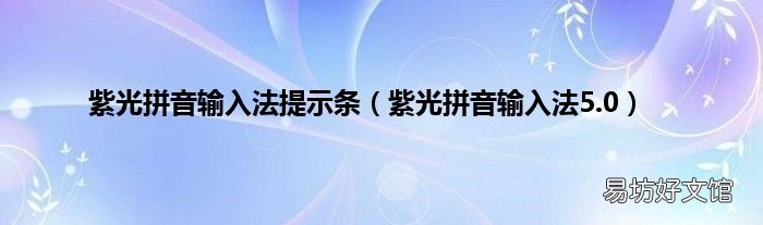 紫光拼音输入法5.0 紫光拼音输入法提示条