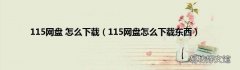 115网盘怎么下载东西 115网盘 怎么下载