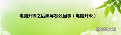 电脑升级 电脑升级之后黑屏怎么回事