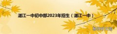 湛江一中 湛江一中初中部2023年招生