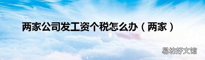两家 两家公司发工资个税怎么办