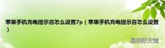 苹果手机充电提示音怎么设置 苹果手机充电提示音怎么设置7p