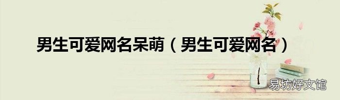 男生可爱网名 男生可爱网名呆萌