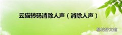 消除人声 云猫转码消除人声