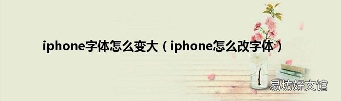iphone怎么改字体 iphone字体怎么变大