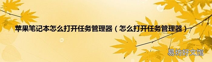 怎么打开任务管理器 苹果笔记本怎么打开任务管理器