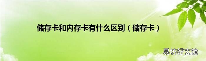 储存卡 储存卡和内存卡有什么区别