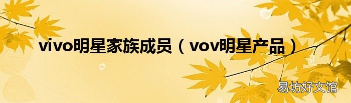 vov明星产品 vivo明星家族成员