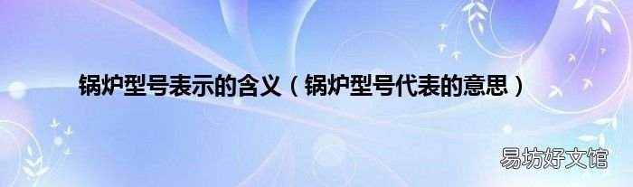 锅炉型号代表的意思 锅炉型号表示的含义