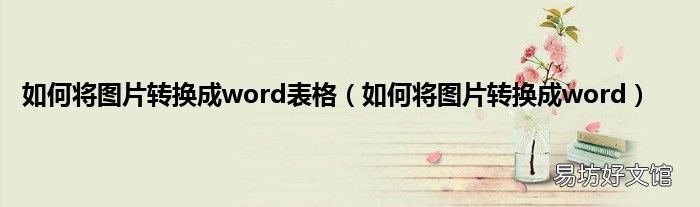 如何將圖片轉換成word 如何將圖片轉換成word表格