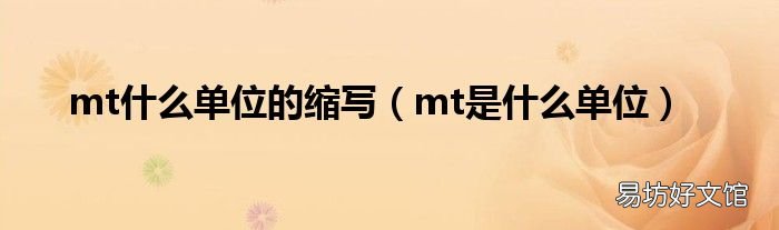 mt是什么单位 mt什么单位的缩写