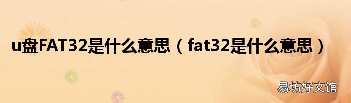 fat32是什么意思 u盘FAT32是什么意思