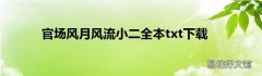官场风月风流小二全本txt下载