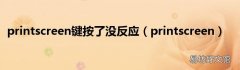 printscreen printscreen键按了没反应