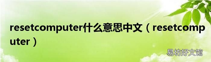 resetcomputer resetcomputer什么意思中文