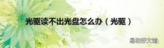 光驱 光驱读不出光盘怎么办