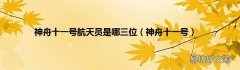神舟十一号 神舟十一号航天员是哪三位