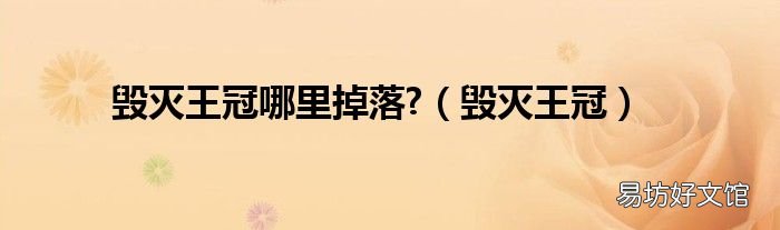 毀滅王冠 毀滅王冠哪里掉落?